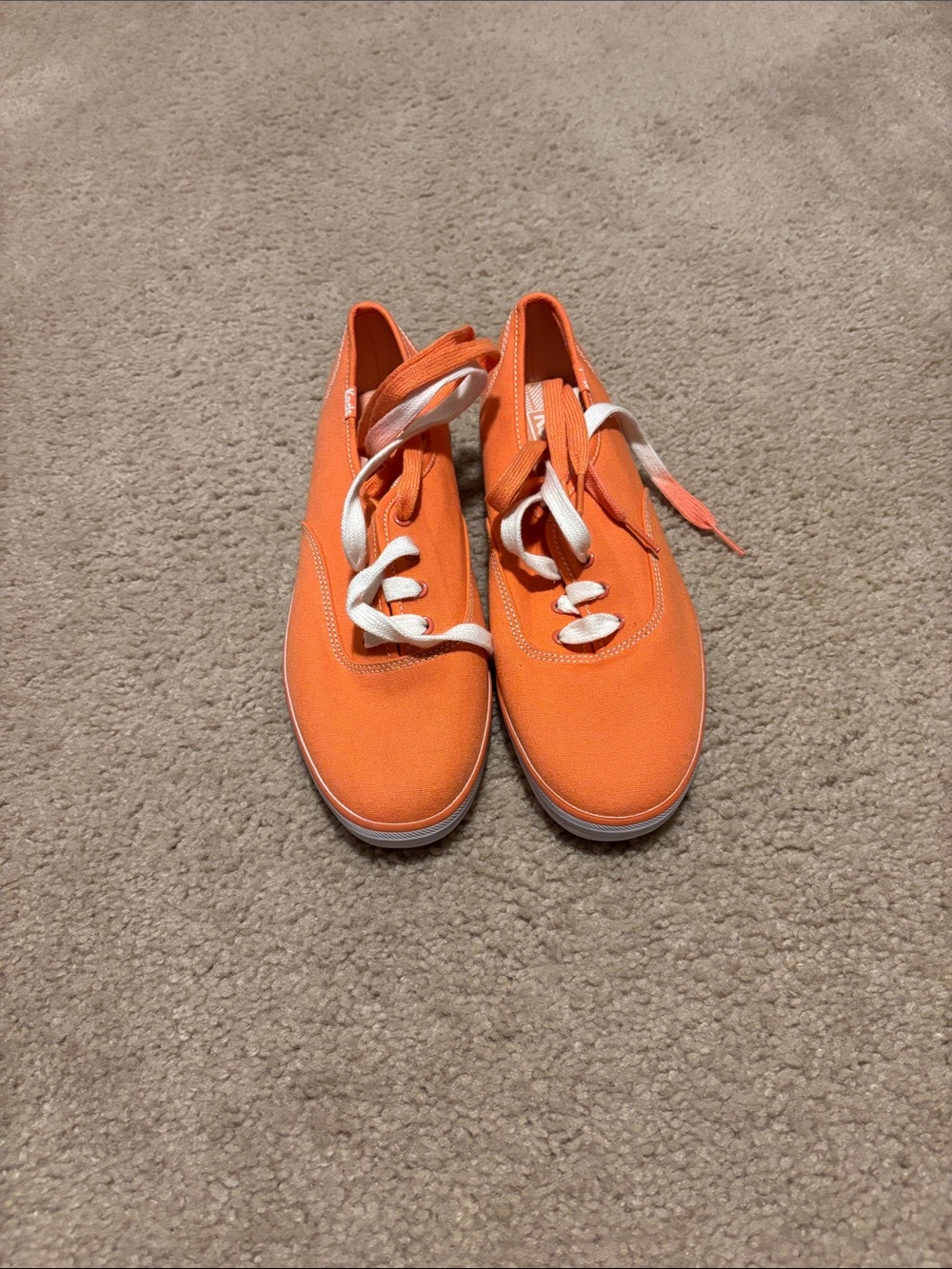 Keds Orange Canvas Lace-Up Sneakers